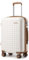 Kono Valise Cabine 55cm, Bagage Cabine en ABS Valise Rigide 4 roulettes Valise de Voyage avec Serrure TSA, Crème