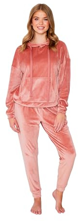 TURTLE Women’s Hooded Fleece Pyjamas Set – Fluffy Velour Loungewear Tracksuit, Soft Warm Hoodie & Joggers, Cosy Winter Nightwear
