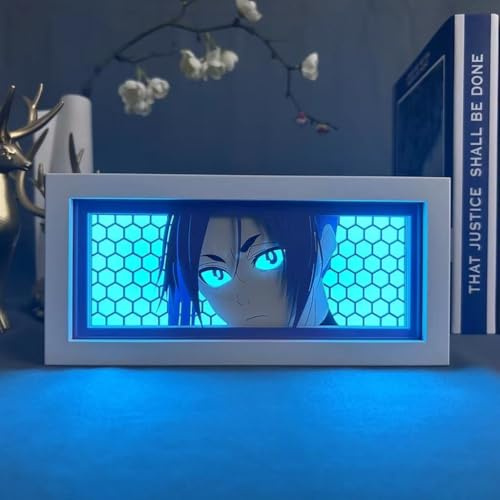 Zhongkaihua Anime-LED-Lampe, blaues Schloss, Nachtlicht, Papierschnitzerei, Kunst-Papierschnitt-Lampe, Rahmen, Schreibtisch, Schlafzimmer, Dekoration, Geschenke
