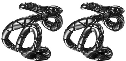 JewelryWe Schlangen Knorpel Ohrclips Herren: Edelstahl Schlangenförmige Ohrklemme Ohrmanschette Fake Piercing Creolen Ohrringe Ohne Loch für Männer Frauen