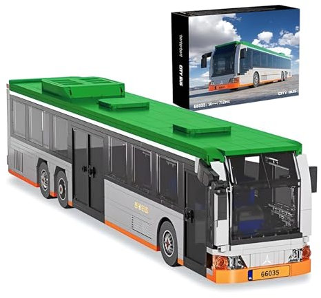 SymGrpu Stadt Bus Bausteine Bausatz, Großraumbus Klemmbausteine für Erwachsene, STEM Pädagogisches Fahrzeug Modell Spielzeug, Kreatives Geschenk für Kinder ab 14 Jahren (712 PCS)