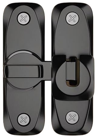 Yianyal Chiusura per cancello ribaltabile in lega di alluminio, serratura per porta a battente antifurto per porta di fienile, recinzione per capannone, cancello esterno, doppio cancello