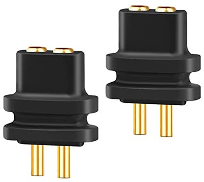 Pqahffowr 2 Uds 2 0,78Mm Enchufe Hembra Doble Aguja Enchufe Auricular Convexo Hembra Enchufe para 0,7-0,8Mm Macho Pin Negro