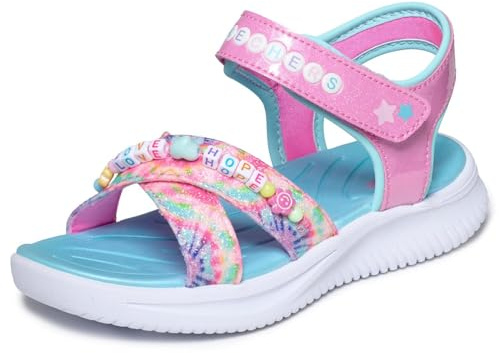 Skechers Mädchen Jumpsters Sandal Tie Dye Bffs, Pink Synthetic/Multi Trim, 34 EU
