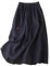 Gonna Estiva Donna al Ginocchio Cotone e Lino Gonna Midi Larga Tinta Unita a Trapezio Gonne Estive Donna Elastico in Vita Gonne Estive Leggere a Vita Alta con Coulisse Casual Moda (Navy, XXL)
