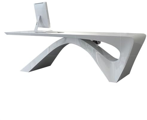 wpenshiDM125 Computer-Schreibtisch Stilvoller weißer Lack-Cheftisch, Schlichter moderner Präsidentenschreibtisch, kreativer großer Schreibtisch, Büroschreibtisch(200 * 80 * 75cm)