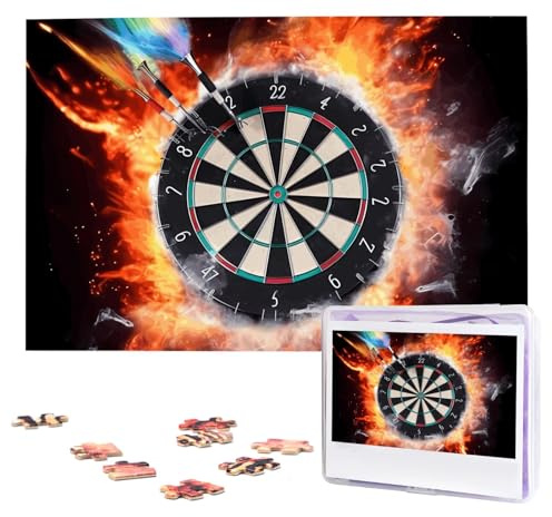 Puzzles 1000 Pieces Personalized Jigsaw Puzzles Dart Board Puzzle Challenging Picture with storage bag Photo Puzzle for Adults Wedding (75 X 50 CM)