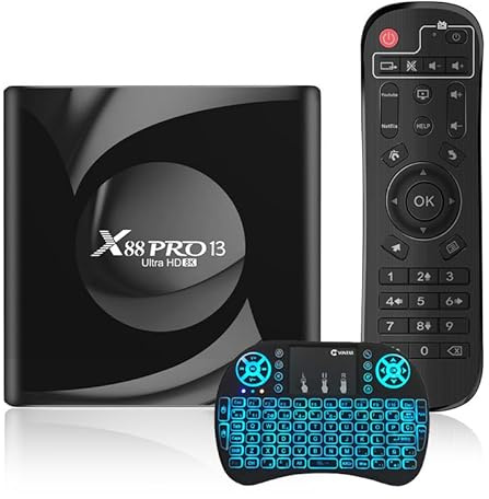 CHROX Android 13.0 TV Box 2025, 4K/8K HDR RK3528, Supports WIFI6 2.4G/5Ghz Dual-WIFI Bluetooth 5.0 3D HDR10 Smart TV Box with Mini Wireless Keyboard,4GB+32GB