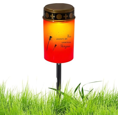 Ahuuen LED Grablichter - Grabsteine Lampen - LED Grab Solarleuchte Solarbetrieben Mit Bewegungsmelder Für Den Außenbereich Gartenweg Dekoration Haus