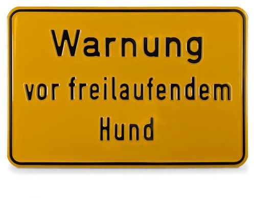 SafetyMarking® Hinweisschild Warnung vor freilaufendem Hund | BxH: 30,0 x 20,0 cm | Material: Aluminium | Befestigungsart: Zum Verschrauben | Warnschild