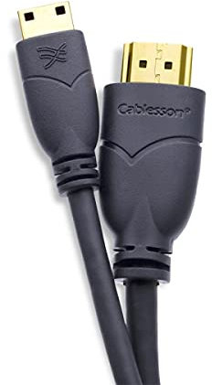 Cablesson Basic 3m Micro (Type D) HDMI High Speed Cable with Ethernet (v1.4a / 2.0) Gold Plated 3D 1080p 4k - Devices with Micro HDMI Connectors - Tablets, Digital Cameras, Mobile Phones and Other