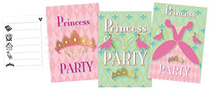 - Uitnodigingen Princess Party, 6st.