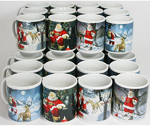 Annastore Weihnachtstassen Nostalgie aus Keramik Glühweintassen - Weihnachtsbecher - Glühweinbecher Größe 36 x Tassen