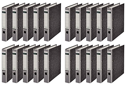 Leitz hochwertiger Ordner 180°, schmal | 20er Pack, grau, 1