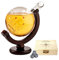 AMAVEL Set Whiskykaraffe Globus mit Schiff und Whiskysteine mit Kompass Gravur, Personalisiert mit Name und Datum, Füllmenge 650 ml