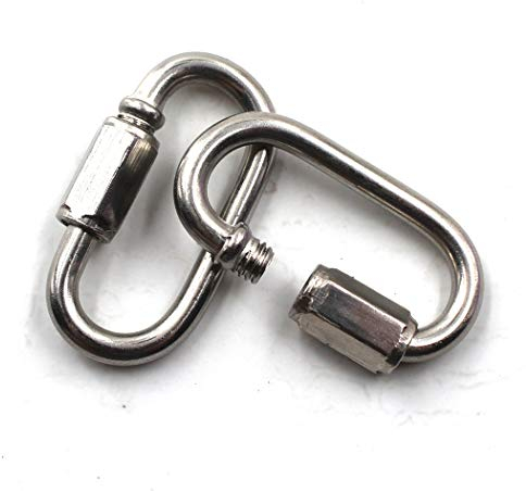 M10 Kettenglied Karabiner Edelstahl mit Verschraubung Quick Link Packung mit 2
