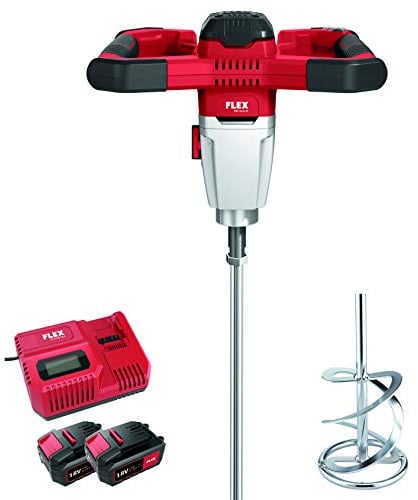 Flex 469092 Akku 2-Gang-Rührer MXE 18.0-EC/5.0 Set + WR2 120 (Rührwerk, 18 V, 5,0 Ah, M 14, Spannhals 53 mm)