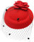 Ro Rox Ruby Rosen Vintage Retro 40er 50er Jahre Fascinator Hochzeit Party Hut - Rot