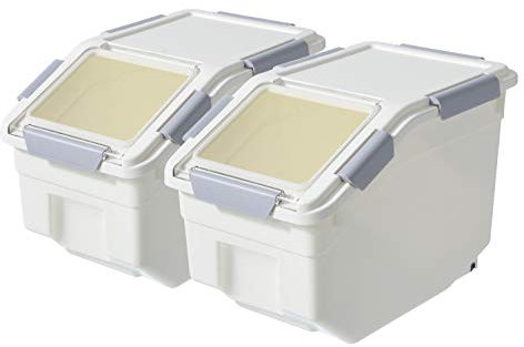 2 Pack Airtight Flour Storage Container With Scoop,Dry Food, Sugar, Baking Supplies,Rice Container Set -BPA Free- Pet Food Storage Container,Dog Cat Birds Food Bin(13 LB)