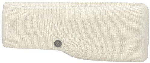LIERYS Fine Merino Stirnband Damen/Herren/Kinder (7,5-10 cm breit) - Made in Germany - mit Merinowolle - Ohrenwärmer gefüttert mit Baumwolle - One Size (53-60 cm) - Herbst/Winter cremeweiß One Size