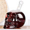 FONDUO Glaskaraffe|Totenkopf-Karaffe aus Glas 350/550ml, Whisky Karaffe,Totenkopf Glas, Schädel Gläser Deko, Halloween Geschenkset transparent für alkoholische Getränke (550ML)