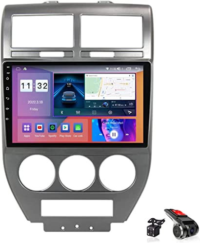 DLYAXFG Android 11 Autoradio 2 DIN Stereo 1 DIN Carplay per Jeep Compass 2007-2009 Car Tablet Android 9 Pollici Schermo MP5 Lettore Multimediale Receiver GPS Traker con 4G WiFi DSP SWC,M100s