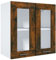 vidaXL Hängeschrank, Wandschrank für Küche, Küchenschrank mit viel Stauraum, Geschirrschrank Schwebeschrank Schrank, Glas Räuchereiche Holzwerkstoff