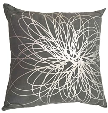 KETTtex EXKLUSIV Cocktailkissen Anthrazit Floral I Kissen 40x40 cm I KTH2 Kopfkissen weich & hautfreundlich I Robustes Sofakissen atmungsaktiv I Kissenfüllung + Kissenbezug