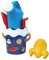 Space Baby Eimergarnitur, Sandspielzeug, 6 Teile, Eimer, Sieb, Sandform, Schaufel, Rechen, Gießer, 11cm, D:14cm, ab 10 Monate