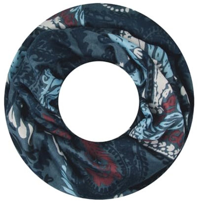 Majea Damen Loop Schal Schlauchschal Halstuch (880026) (blau 11)