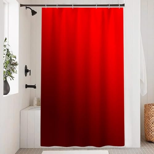 Uiiooazy Rideau Douche Anti Moisissure, Rideau de Douche 120x180cm Rouge Dégradé Bordeaux Gradient Rideaux de Baignoire Tissu Lavable Imperméable Polyester Rideaux Salle de Bain avec 8 Crochets