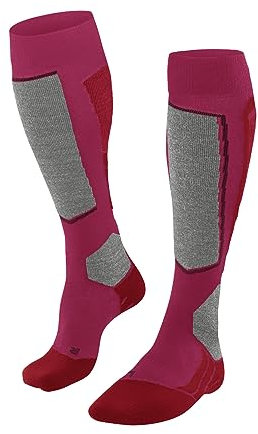 FALKE Damen Skisocken SK2 Intermediate Vegan W Kh Lyocell Funktionsmaterial warm dick 1 Paar, Rot Rose 8680, 35-36