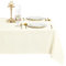 DWCN Champagner Tischdecke Leinenoptik Abwaschbar Tischwäsche Wasserabweisend Tischtuch für Esszimmer, Garten, Party, Hochzeiten oder Haushalt,135x220cm
