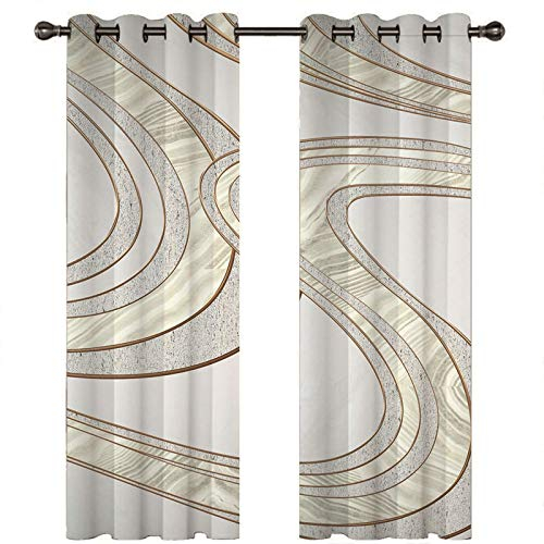 Homxi Blickdichte Vorhänge Schlafzimmer 2er Set,2 x 132W x 244H cm,Blickdichte Vorhänge Kinderzimmer Grau Abstrakte Malerei Ösenvorhang Wohnzimmer