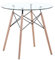 HJhomeheart Table de Salle à Manger Ronde Moderne avec Plateau en Verre, Cadre en métal Robuste et Pieds en Bois de hêtre pour Bureau Salle à Manger, 80 x 80 x 75 cm