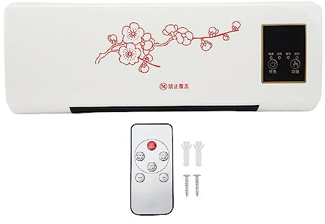 Fockety Mini Climatiseur, Refroidisseur d'air Portable Mural 2000 W et Chauffage avec Télécommande, Ventilateur de Refroidissement Silencieux pour Chambre, Maison, Bureau, Tente, Camping