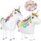 2 Stück Einhorn Luftballon Aluminium,Einhorn Ballon,Einhorn Folienballon,Unicorn Birthday Decoration Kinder Geburtstag Party Hochzeit Kinder Geschenk