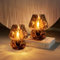 ONEWISH Mushroom Lamps, Bedside Table Lamp Set, Vintage Glass for Bedroom & Living Room, Murano Style, Black