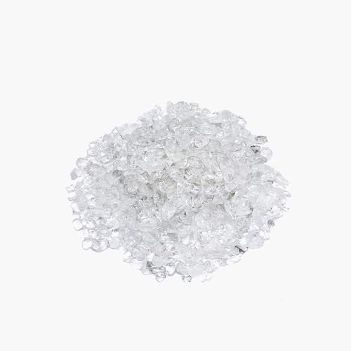 VMDEKK Clear Quartz Chips Stones,Fish Tank Gravel and Healing Crystals in Pebbles Bulk for Decorate,Tumbled Stone Shaped Stones Supply to Plants,Reiki,Crafts,Vases Filler, Aquarium Gravel 100g.