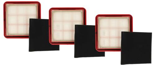 vhbw 3x Schaumstoff-Filter, 3x Motorschutz-Filter kompatibel mit Grundig VCC 3870 A, VCC 3170 L Staubsauger