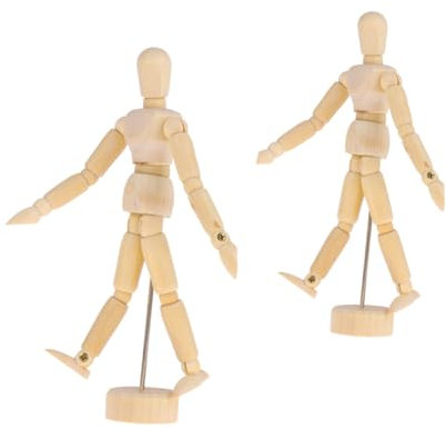 NUOBESTY 2stücke Unfertige Holz Mannequins Für DIY Malerei Bastelarbeiten Holzfiguren Zum Schnitzen Und Bemalen Elegantes Handwerk Zubehör