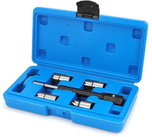 QWORK® 5 pièces ensemble de coupe-siège d'étanchéité d'injecteur, outils pour la réparation automobile, adaptés à la plupart des marques de voitures