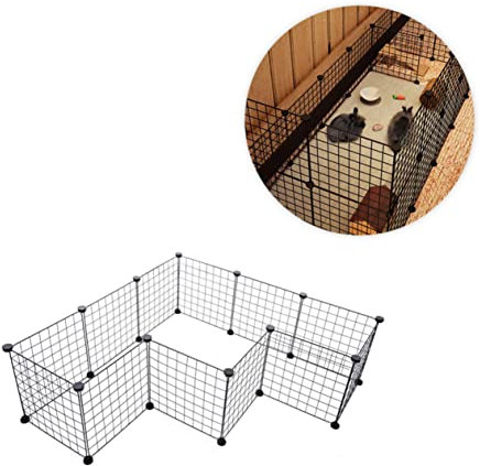 BESPORTBLE Valla para Mascotas Jaula De Hierro 35 x 35 Cm 12 Piezas Montaje Rápido