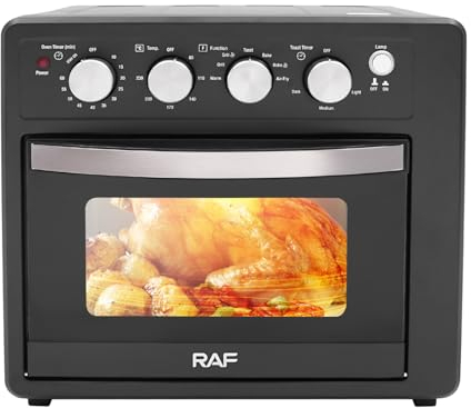 Freidora de aire caliente, horno multifunción de 25 l, 220 V, 1700 W, rango de temperatura 80-230 ℃, 10-60 minutos