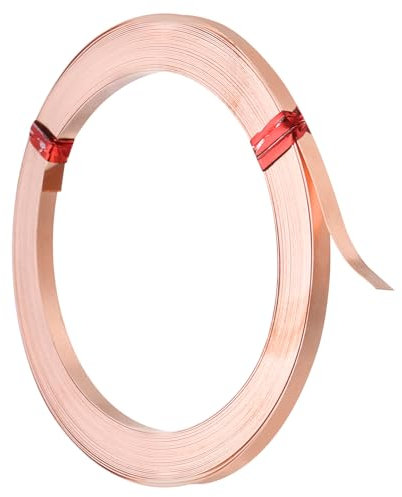 PATIKIL 19,7 Pies Puro Cobre Alambre, 32 Calibre Plano Cobre Joyería Alambre 3mm Ancho Flexible Abalorios Alambre para Joyas Fabricación Bricolaje Manualidades Suministros