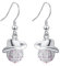 Discokugel Ohrringe Sterling Silber Spiegelkugel Cowboy Hut Baumelnde Ohrringe Tanzen Muttertag Schmuck Geschenke für Frauen