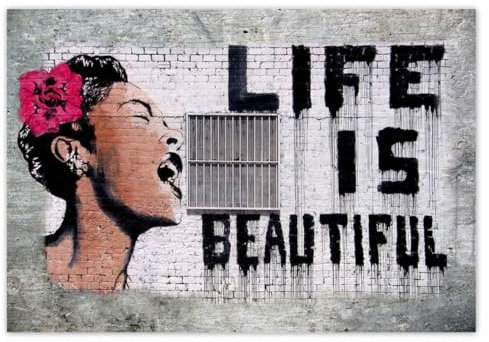 Vlies Tapete Leben ist schön Banksy 368x254cm No.H33M_TV5BF