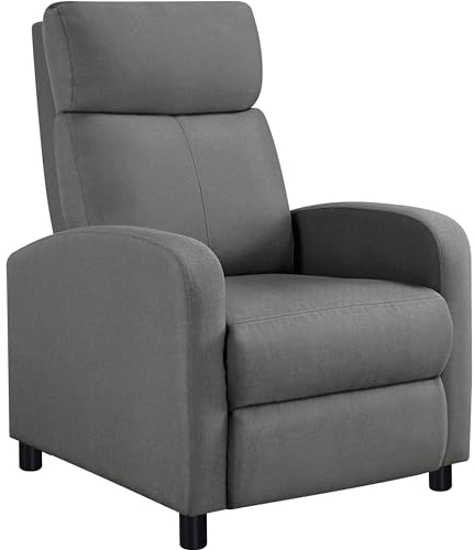 Yaheetech Relaxsessel Wohnzimmer Loungesessel mit Verstellbarer Rückenlehne Sessel Schlafzimmer Fernsehsessel mit Fußstütze Liegesessel Leinenstoff/Grau