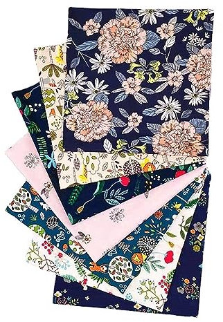 BrightGlow 7 Stück 50x40cm Baumwollstoff Meterware 100% Baumwolle Stoffbündel Patchwork Stoffpaket Stoffreste zum Nähen Quiltenstoffe Baumwolle Tuch Wald-Serie