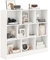 COSTWAY Bücherregal mit 10 Fächern, Standregal mit 3 Ebenen, Würfelregal, Büroregal, Aufbewahrungregal für Wohnzimmer, Schlafzimmer, Arbeitszimmer, Büro, 120 x 24 x 104 cm (Weiß)